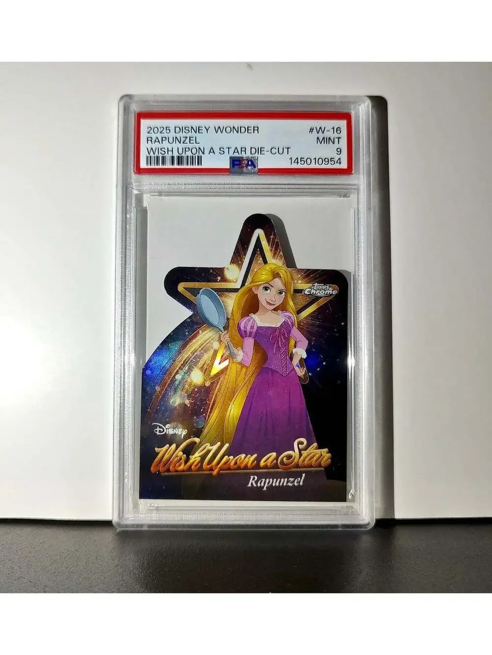 Rapunzel 2025 Topps Chrome Disney #W-16 Wish Upon A Star Die Cut Tangled PSA 9